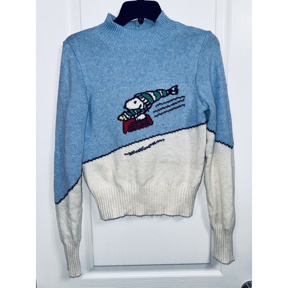 American Eagle Peanuts Sweater Women Small Snoopy Knit Pullover Turtle Neck